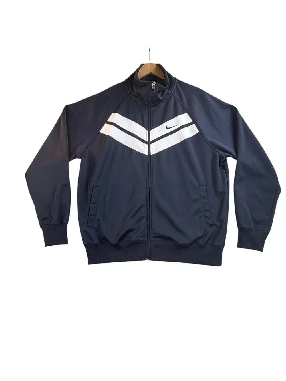 Nike Track Jacket Mens XL Blue White Chevron Full Zip Athletic Dept 448271-479